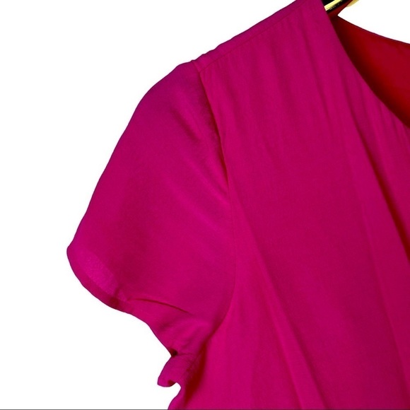 MAISON JULES COLORBLOCK PINK RED SHORT SLEEVE DRAPED TIE JUMPSUIT - Picture 10 of 16